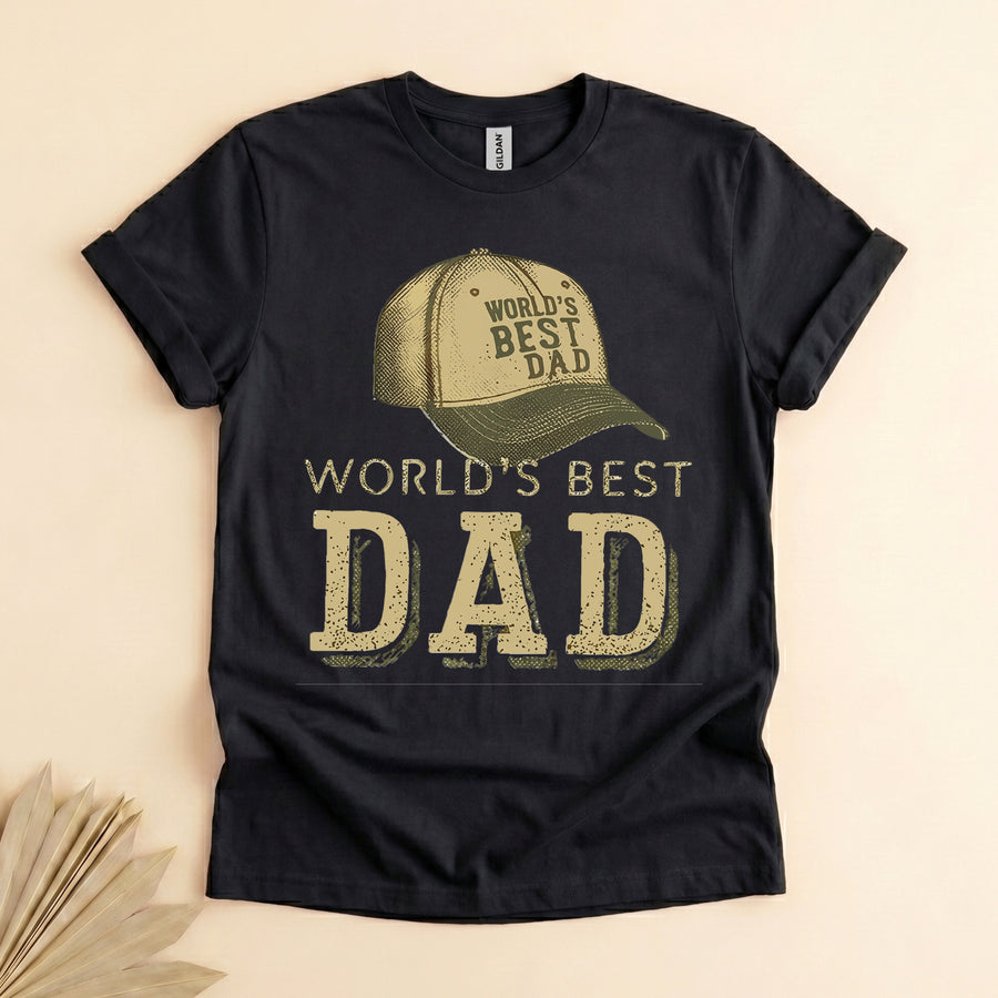 World's Best Dad T-Shirt, Retro Cap Graphic, Father's Day Gift Tee