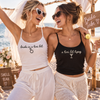 Bride In A Tini Bit Bachelorette Squad Embroidered Women's Tank Top