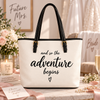 Bachelorette Tote Bag, And So the Adventure Begins Bride Gift