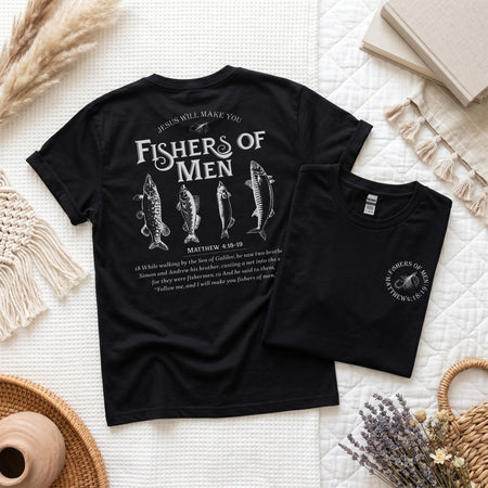 Christian Fishing T-Shirt, Matthew 4:19 Tee, Dad Gift