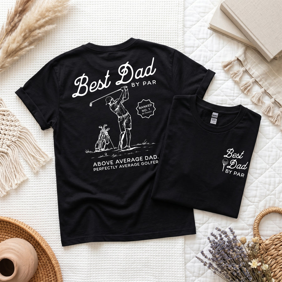 Best Dad By Par Golf Shirt, Funny Father's Day Tee for Golfers