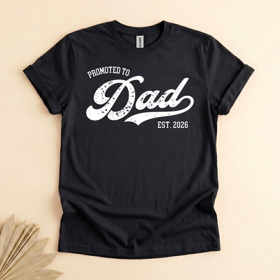 Personalized Promoted to Dad Shirt, Custom Year New Father Tee