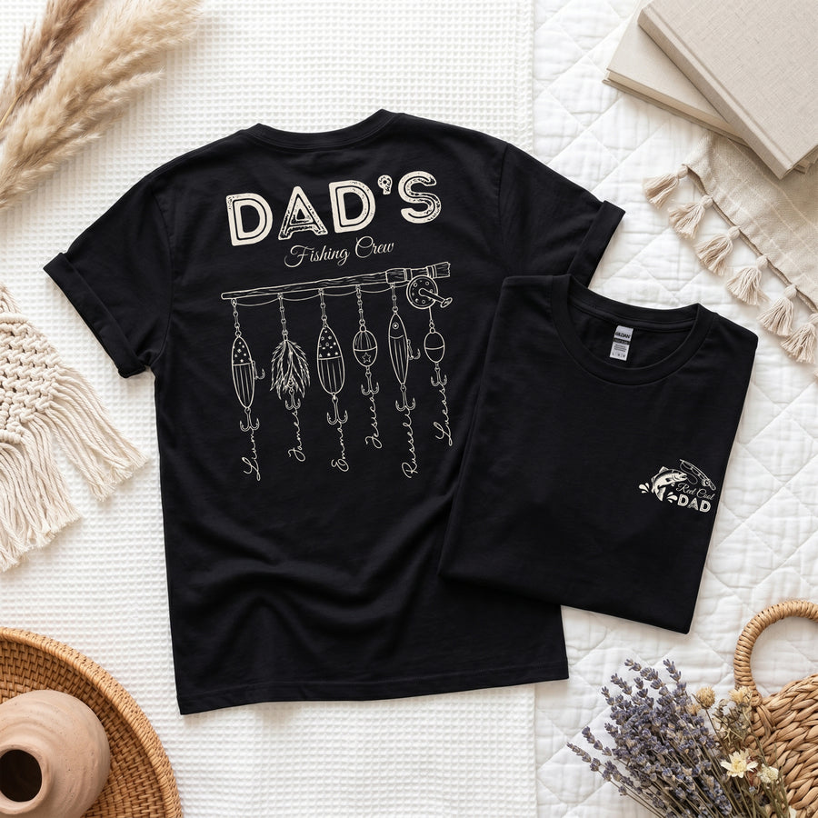 Personalized Dad Fishing Shirt, Custom Name Lures Tee, Reel Cool Dad Gift