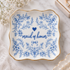 Something Blue Floral Bride Bridesmaid Maid Of Honor Ceramic Jewelry Dish