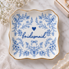 Something Blue Floral Bride Bridesmaid Maid Of Honor Ceramic Jewelry Dish