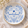 Something Blue Floral Bride Bridesmaid Maid Of Honor Ceramic Jewelry Dish