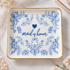 Something Blue Floral Bride Bridesmaid Maid Of Honor Ceramic Jewelry Dish