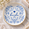 Something Blue Floral Bride Bridesmaid Maid Of Honor Ceramic Jewelry Dish