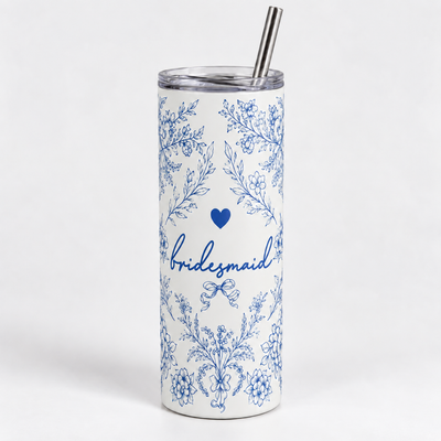 Something Blue Bride, Maid of Honor, Bridesmaid Tumbler 20oz with Straw