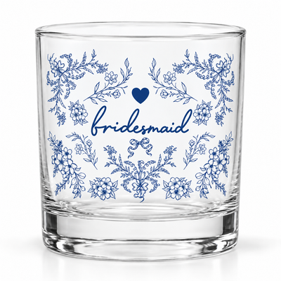 Something Blue Bride Bridesmaid Maid Of Honor Whiskey Glass