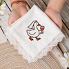 Silly Goose Bride With Wine Glass Wedding Day - Embroidered Satin Handkerchief