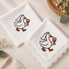 Silly Goose Bride With Wine Glass Wedding Day - Embroidered Satin Handkerchief