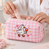 Silly Goose Bride With Wine Glass - Embroidered Quilted Makeup Bag