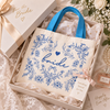 Something Blue Floral Bride Canvas Tote Bag