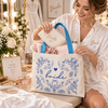 Something Blue Floral Bride Canvas Tote Bag