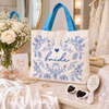 Something Blue Floral Bride Canvas Tote Bag