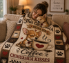 Chihuahua Grandma Quilted Blanket, Coffee Lover Gift