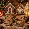 Christmas DIY Pearl Art Kit, Festive Wooden House Craft Set