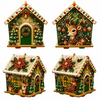 Christmas DIY Pearl Art Kit, Festive Wooden House Craft Set