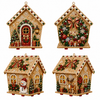Christmas DIY Pearl Art Kit, Festive Wooden House Craft Set