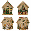 Christmas DIY Pearl Art Kit, Festive Wooden House Craft Set