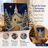 Pearl Diamond Art Kit for Christmas, Snowy Church Wall Decor