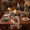 Christmas Table Runner Quilted, Santa Train Holiday Decor