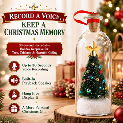 Christmas Tree in a Bottle Ornament, Snowy Holiday Keepsake