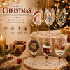 Christmas Wine Glasses Gift Set, Festive Holiday Goblets Box