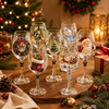 Christmas Wine Glasses Gift Set, Festive Holiday Goblets Box