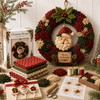 Christmas Wreath DIY Craft Kit, Beginner No-Sew Poke Art Set