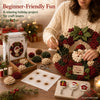 Christmas Wreath DIY Craft Kit, Beginner No-Sew Poke Art Set