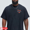 NAVYunisex t-shirt with a retro Cool Grandpas Club graphic printed on the left chest in red and dark lettering.