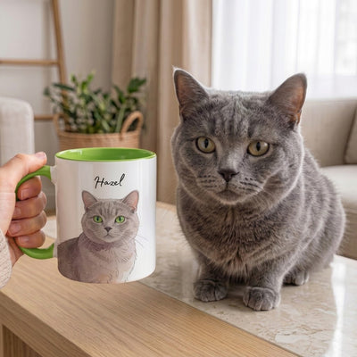 Custom Pet Photo Mug with Name, Funny Dog Mom Coffee Cup Gift