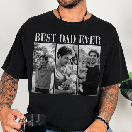 Custom Photo Shirt for Dad, Best Dad Ever Vintage Tee, Father's Day Gift