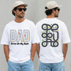 whitedad car track shirt showing a winding road playmat printed on the back, perfect funny Father's Day gift