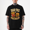 black Dad tax funny father t-shirt with retro cartoon burger and fries characters reading If I'm Buyin' I'm Tryin'