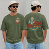 milytary green unisex tee with a skeleton dad holding fries and a drink, printed with Dad Tax Making Sure It's Not Poison on front and back