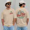 sand unisex tee with a skeleton dad holding fries and a drink, printed with Dad Tax Making Sure It's Not Poison on front and back