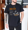 Black unisex dad tax t-shirt with a funny dictionary definition graphic showing a dad eating his kid's food, perfect Father's Day gift