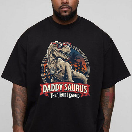 Daddysaurus T-Rex Shirt for Dad, Funny Dinosaur Father Tee