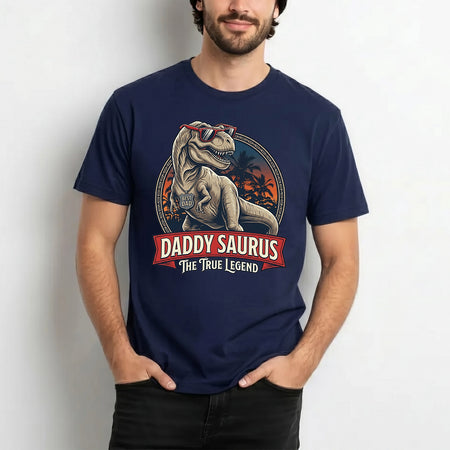 Daddysaurus T-Rex Shirt for Dad, Funny Dinosaur Father Tee