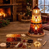 DIY Coastal Christmas Lighthouse Kit, Sea Glass Craft for Adults