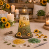 DIY Coastal Christmas Lighthouse Kit, Sea Glass Craft for Adults