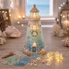 DIY Coastal Christmas Lighthouse Kit, Sea Glass Craft for Adults