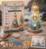 DIY Coastal Christmas Lighthouse Kit, Sea Glass Craft for Adults