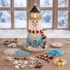 DIY Coastal Christmas Lighthouse Kit, Sea Glass Craft for Adults