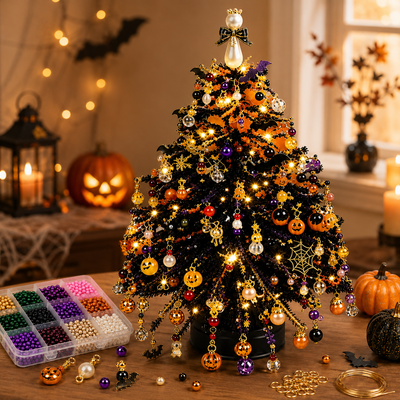 DIY Crystal Bead Halloween Tree Kit, Sparkling Desk Decoration