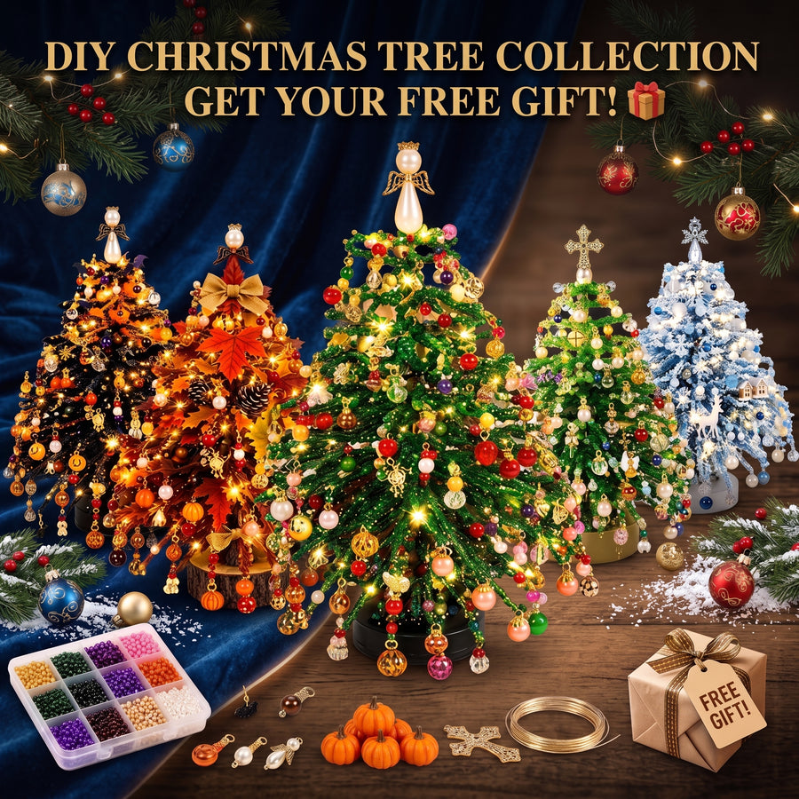 DIY Crystal Bead Christmas Tree Kit, Sparkling Desk Decoration
