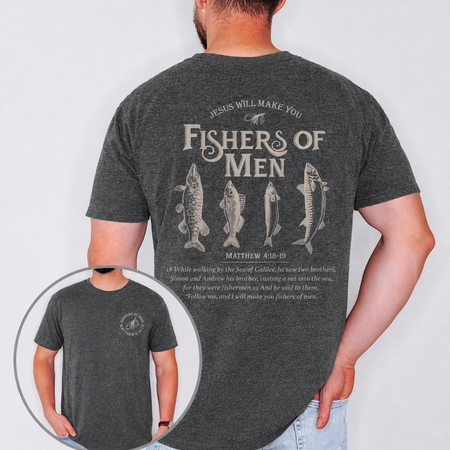 Christian Fishing T-Shirt, Matthew 4:19 Tee, Dad Gift
